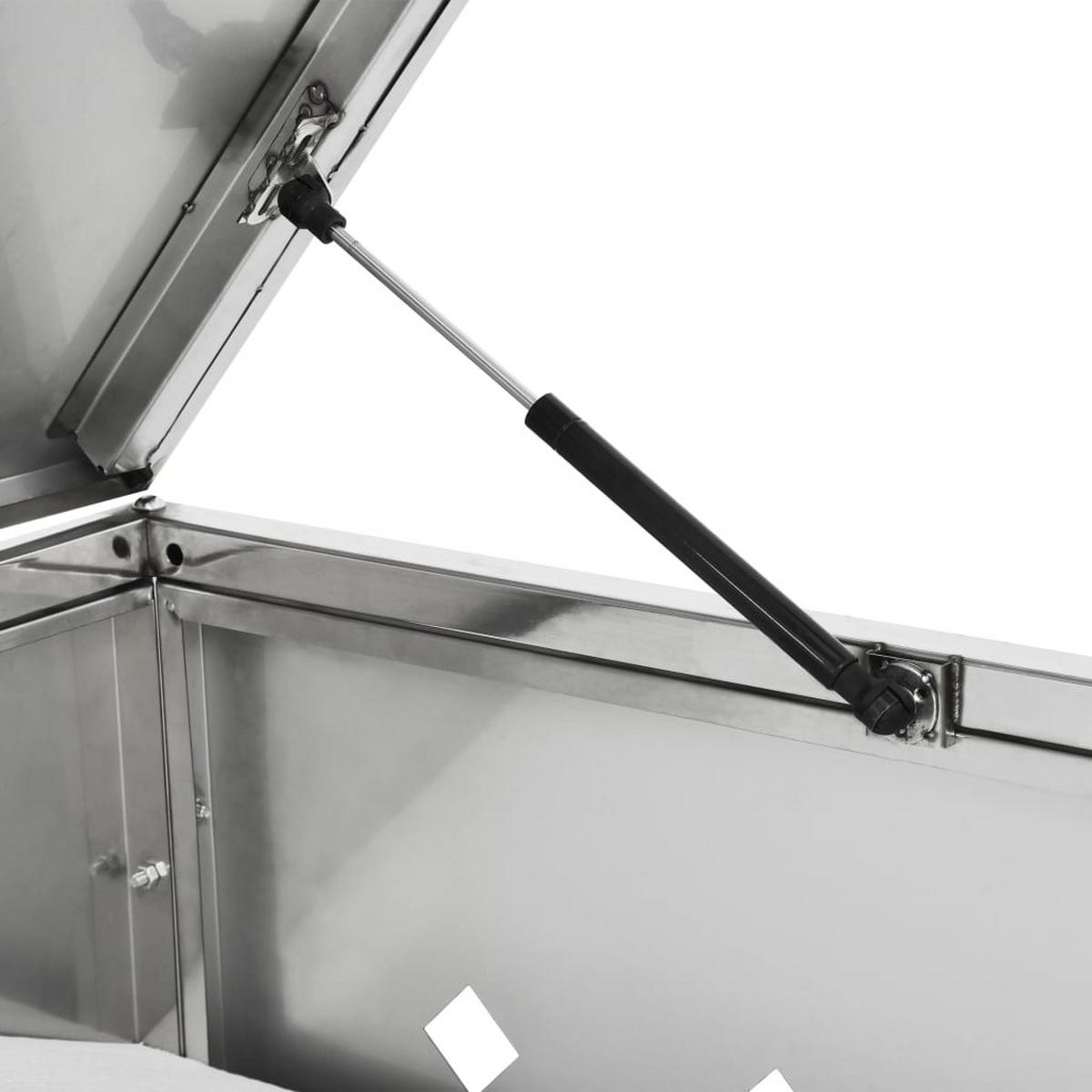 2ER Mülltonnenbox SOGI Edelstahl | 138x115x77,5cm silber | Für 2 Tonnen 240L - Silberfarben, Metall (138/115/77.5cm) - DELUKE