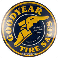 BLECHSCHILD 35 cm Rund Goodyear - Tire Sales - Multicolor, Metall (35/35/0.2cm) - Nostalgic-Art