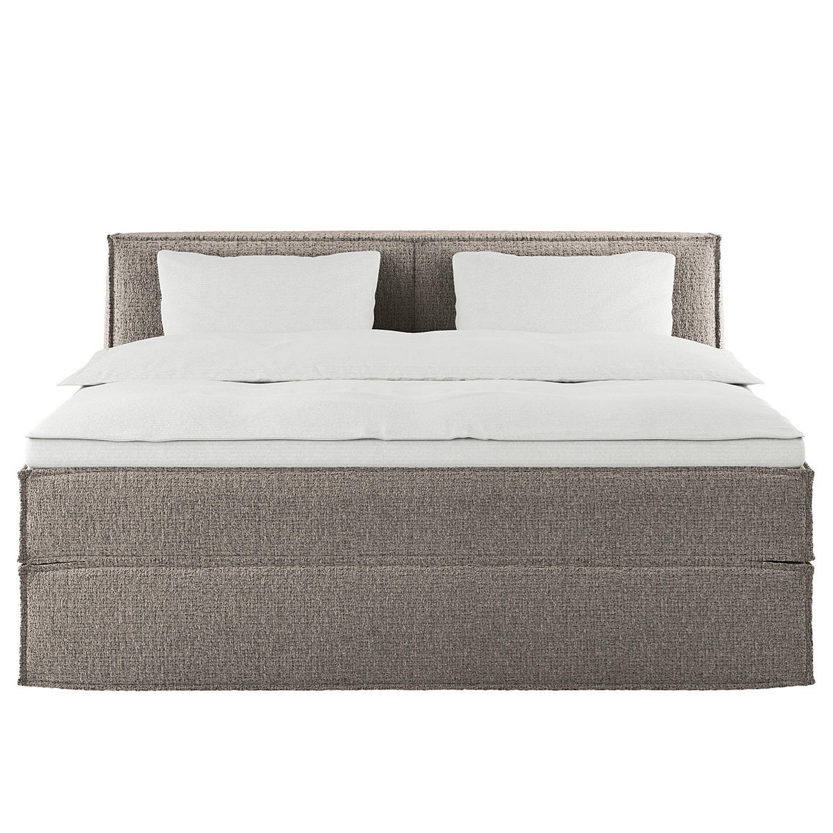 BOXSPRINGBETT mit Kopfteil - Premium - Grau, Textil (180/200cm) - home24