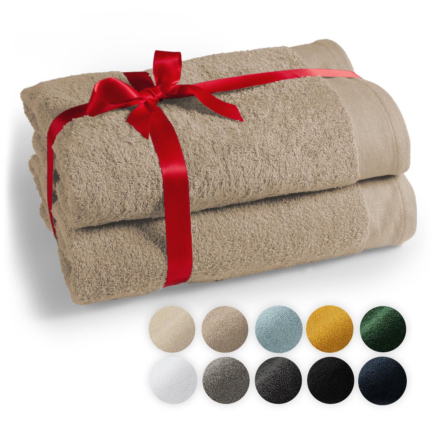 SAUNATUCH Taupe, 2er-Set - Taupe, Textil (80/200cm) - Blumtal