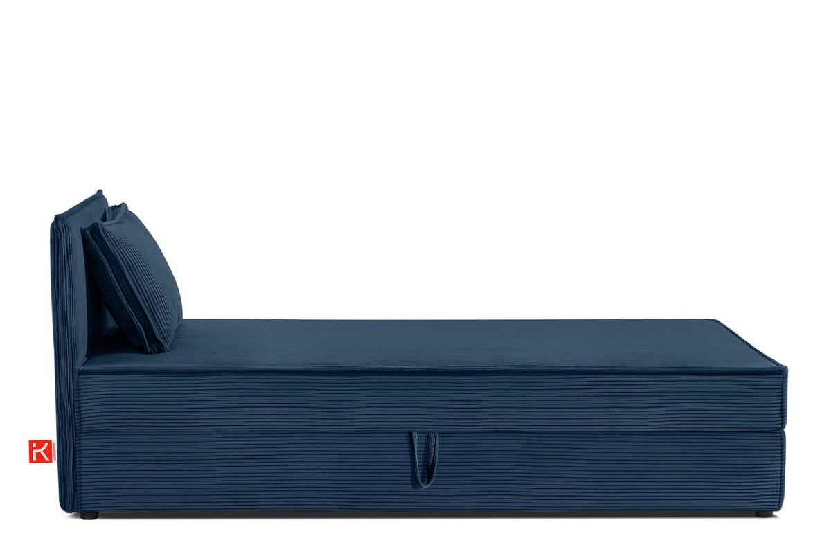 BOXSPRINGBETT ROTI Einzelbett, marineblau - Schwarz/Dunkelblau, Holz/Holzwerkstoff (90/200cm) - KONSIMO®