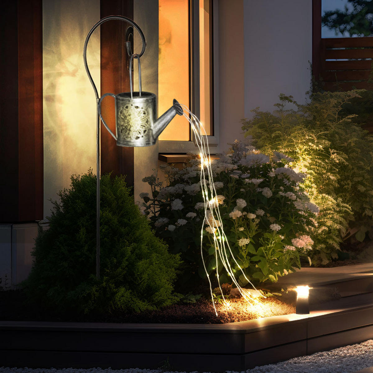 LED AUSSENLEUCHTE Solar Silbern 2er Set - Silberfarben, Metall (10/10/94cm)