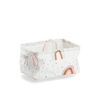 AUFBEWAHRUNGSKORB Rainbow - Canvas, Weiß / Bunt - Multicolor, Textil (21/28cm) - Zeller Present