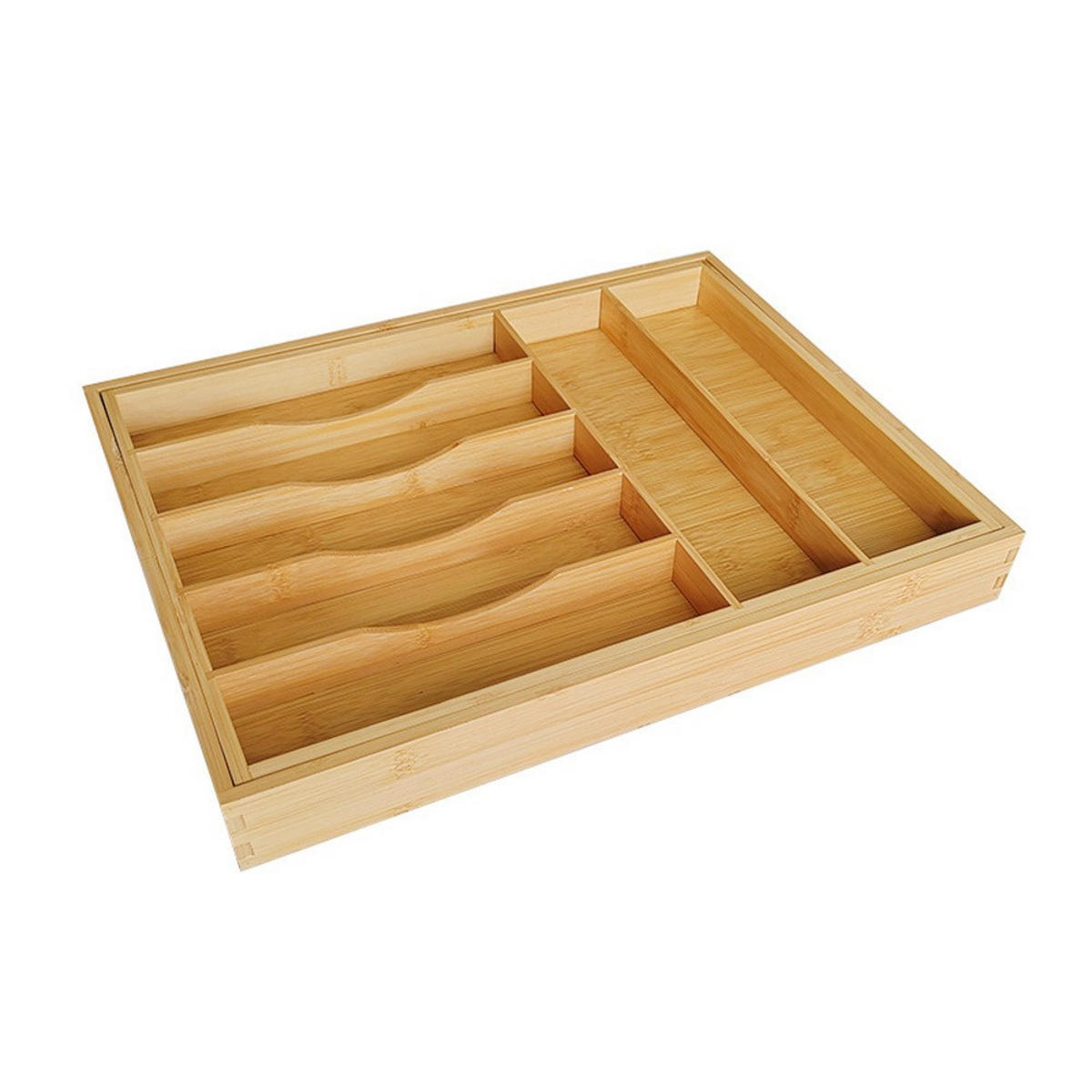 BESTECKORGANIZER, ausziehbar, braun, Bambus, 43 × (33–50) cm - Braun, Holz (33/5/43cm) - Authentics