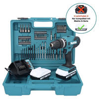MAKITA HP 488 DAEX1 Akku Schlagbohrschrauber 18 V 42 Nm G-Serie + 2x Akku 2,0 Ah + Ladegerät + 74 tlg. Zubehörset + Koffer - Multicolor, Kunststoff (42/315/14cm) - Makita