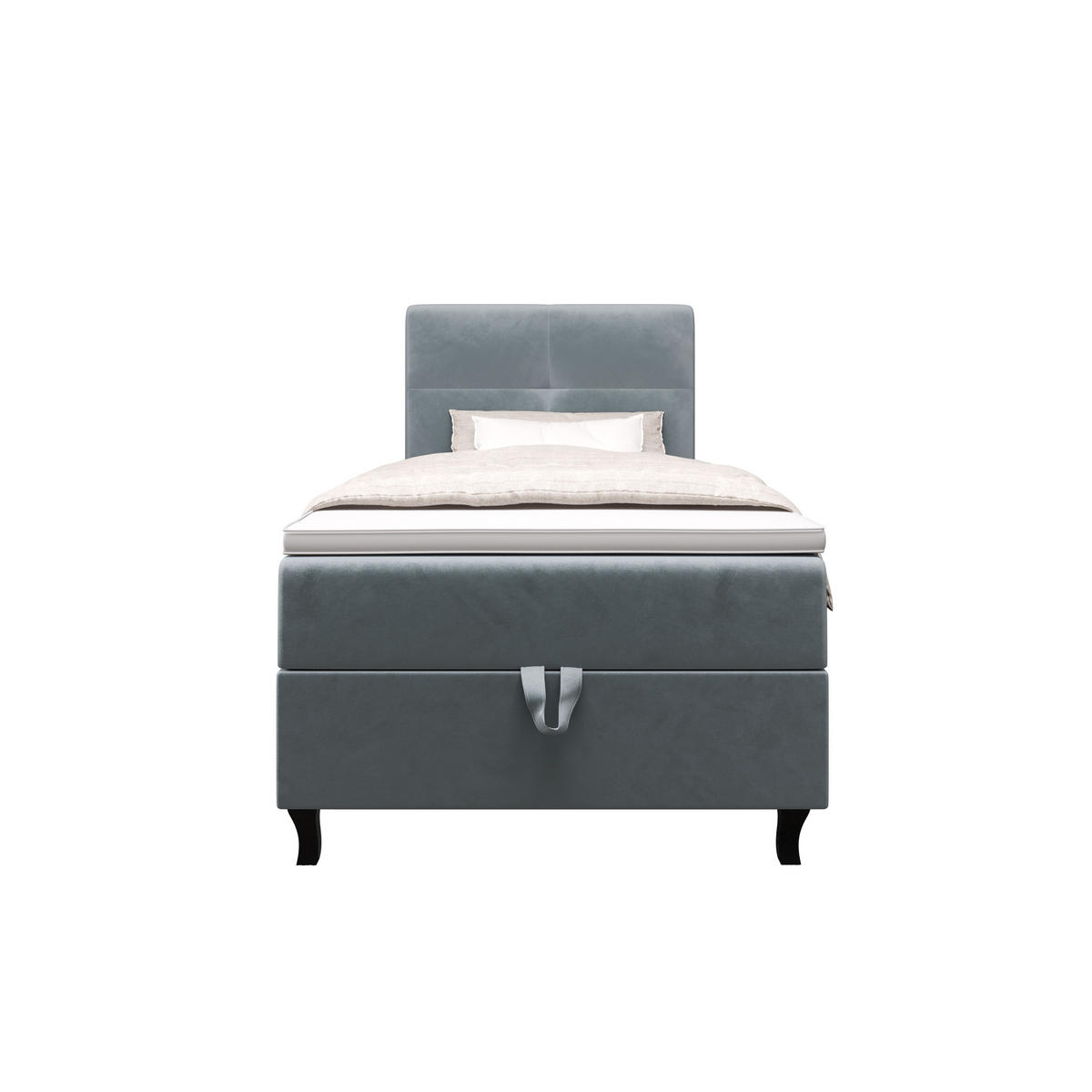 BOXBETT LIMBA mit Matratze H3 und Topper 80x200 Monolith 72 - Blau, Holz/Textil (80/200cm) - Bedante