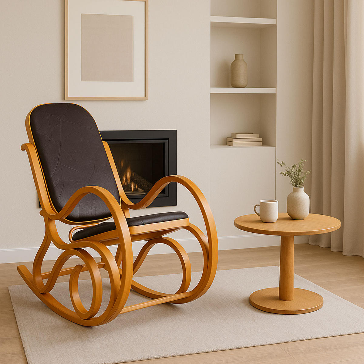 SCHAUKELSTUHL Eiche Dekor, Braun - Eichefarben/Braun, Holz (55/90/96cm) - MCW