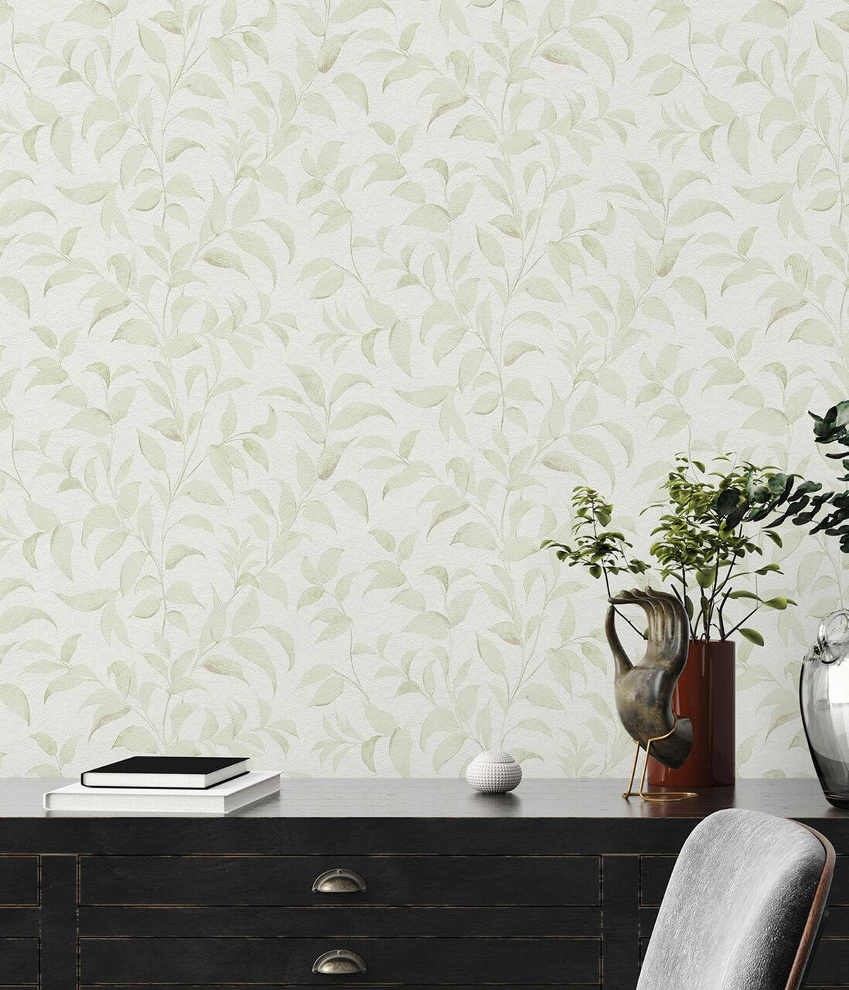 VLIESTAPETE Weiß 53/1005 cm - Grün, Kunststoff/Textil (53/1cm) - KUNSTLOFT