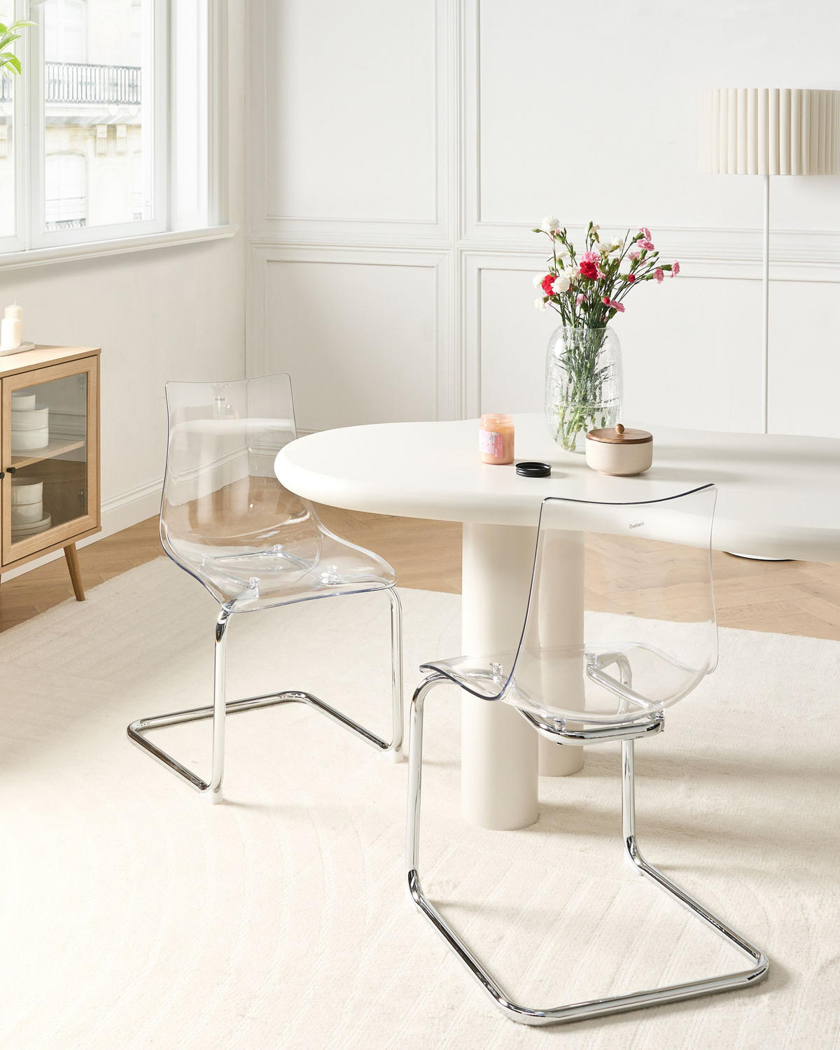ESSZIMMERSTUHL Transparent Marshall - Transparent/Silberfarben, Kunststoff (48/81/48cm) - Beliani