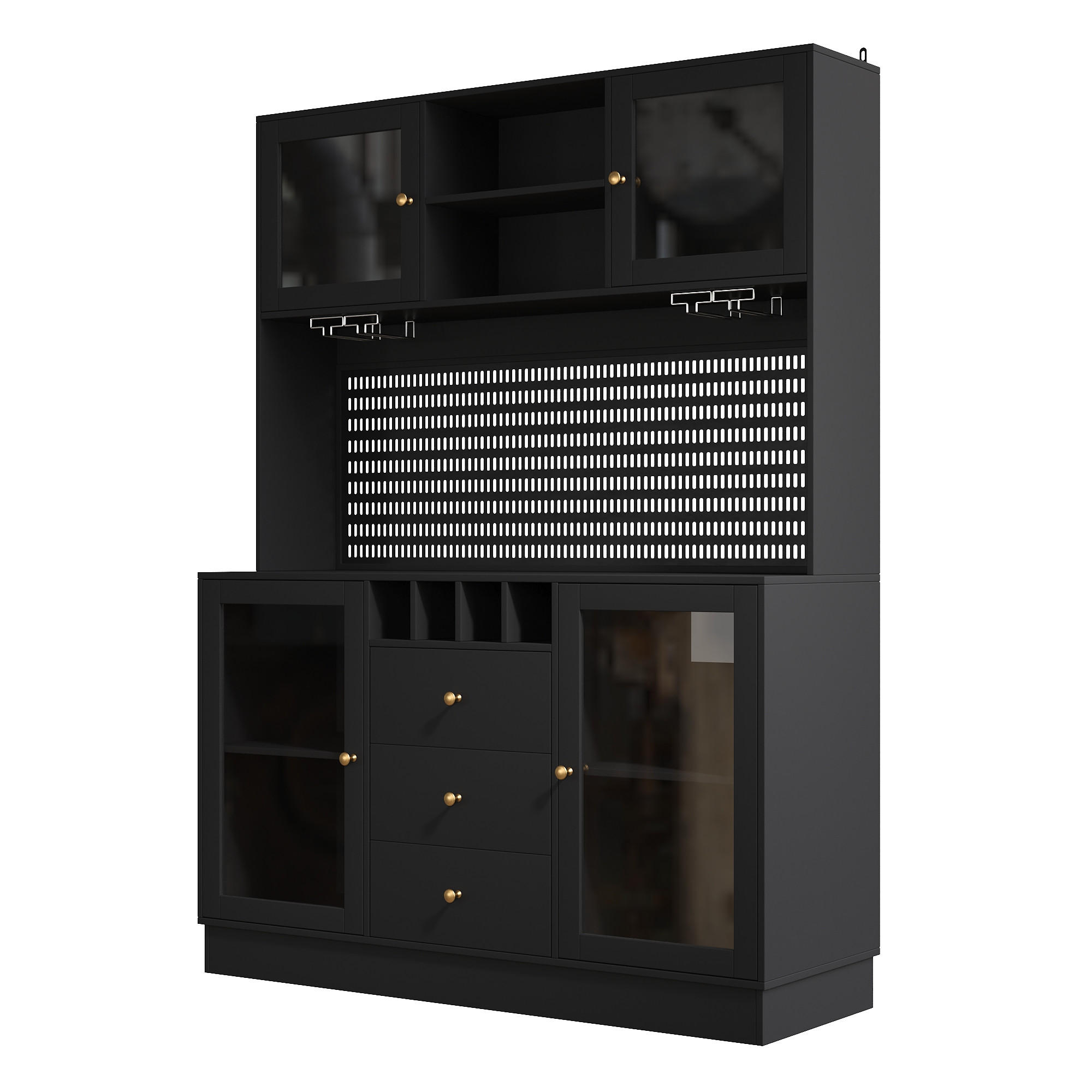 ComfortXL Buffet Schwarz 140x185.7x40 cm