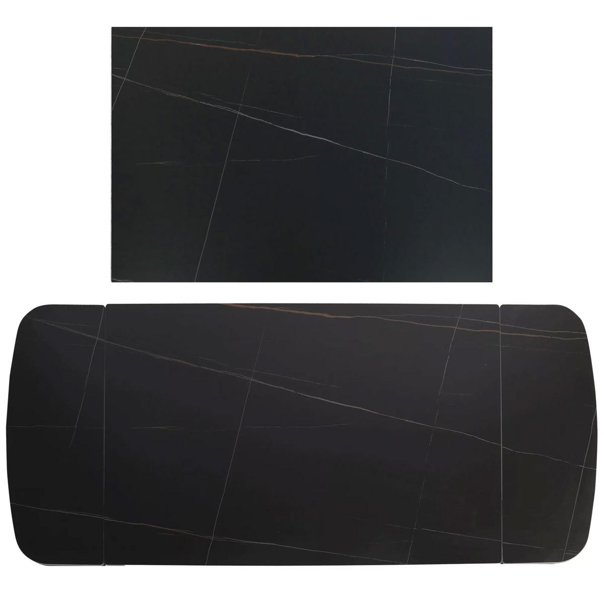 ESSTISCH Sento Schwarz Marmor / Schwarz 120-180 / 80 / 76cm - Schwarz, Holz/Keramik (80/180/76cm) - Feldmann-Wohnen