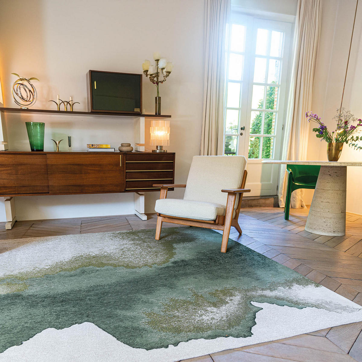 TEPPICH Flachgewebe GREEN MIRAGE Grün 80 x 150 cm - Grün, Textil (80/150cm) - Novatrend