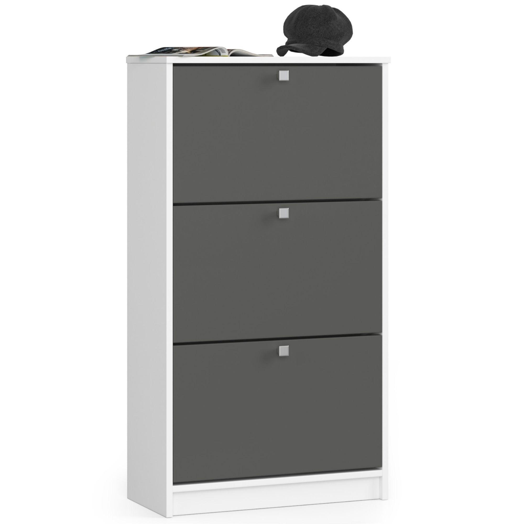 RAUMHIRSCH FURNITURE SKŘÍŇ NA BOTY Bílá, grafitově šedá 113/60/28,5