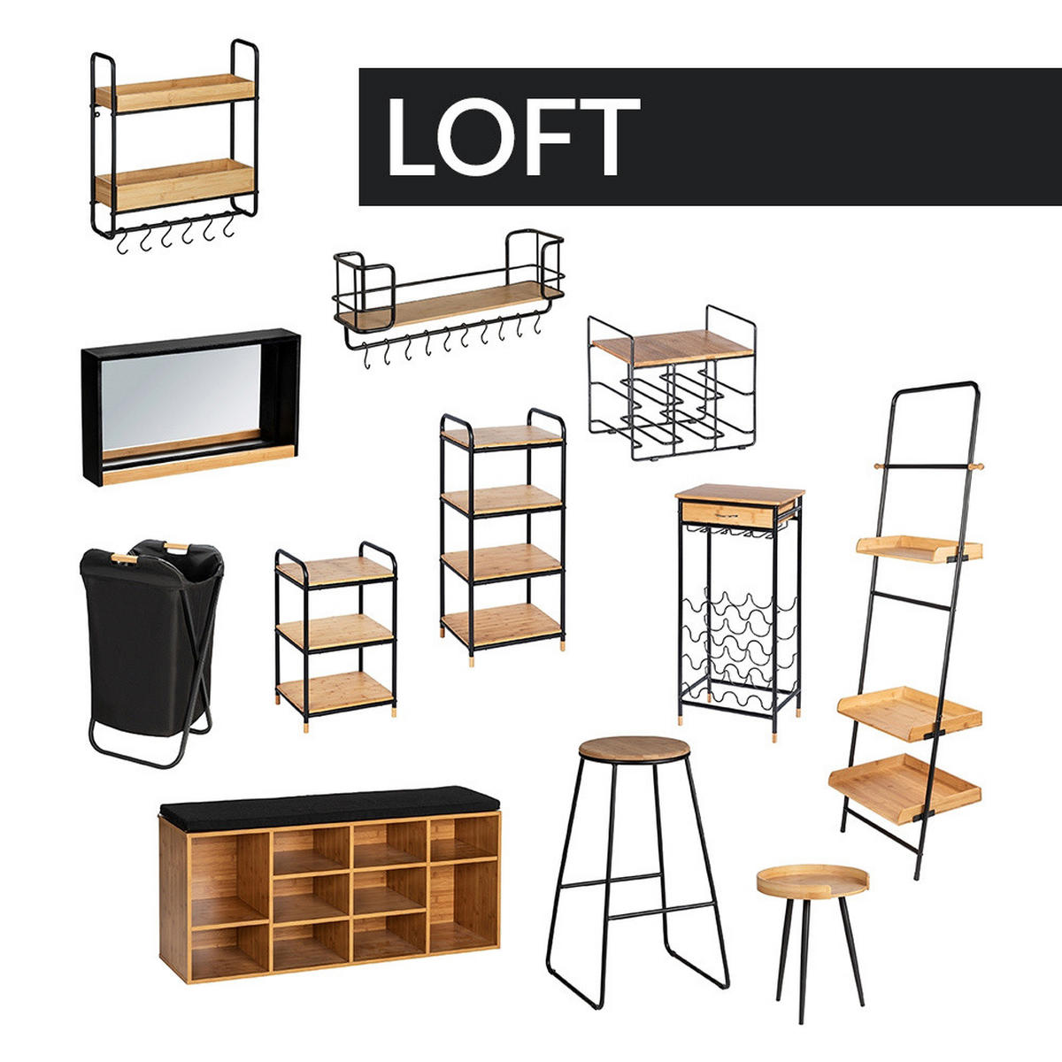 HÄNGEREGAL Loft - Braun, Metall (48/52/15cm)