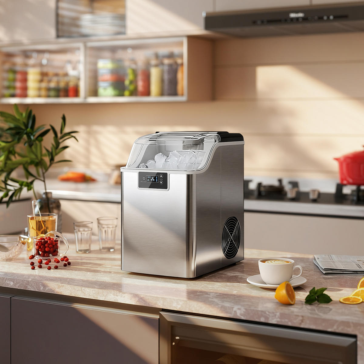 EISWÜRFELMASCHINE, 20 kg/24h, 2 L, Ice Maker Edelstahl 24 Eiswürfel in 6-15 Min. - Silberfarben, Kunststoff (24/39/33.5cm) - HOMCOM