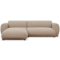 ECKSOFA Emia Beige links - Beige/Schwarz, Kunststoff/Textil (262/156cm) - Selsey