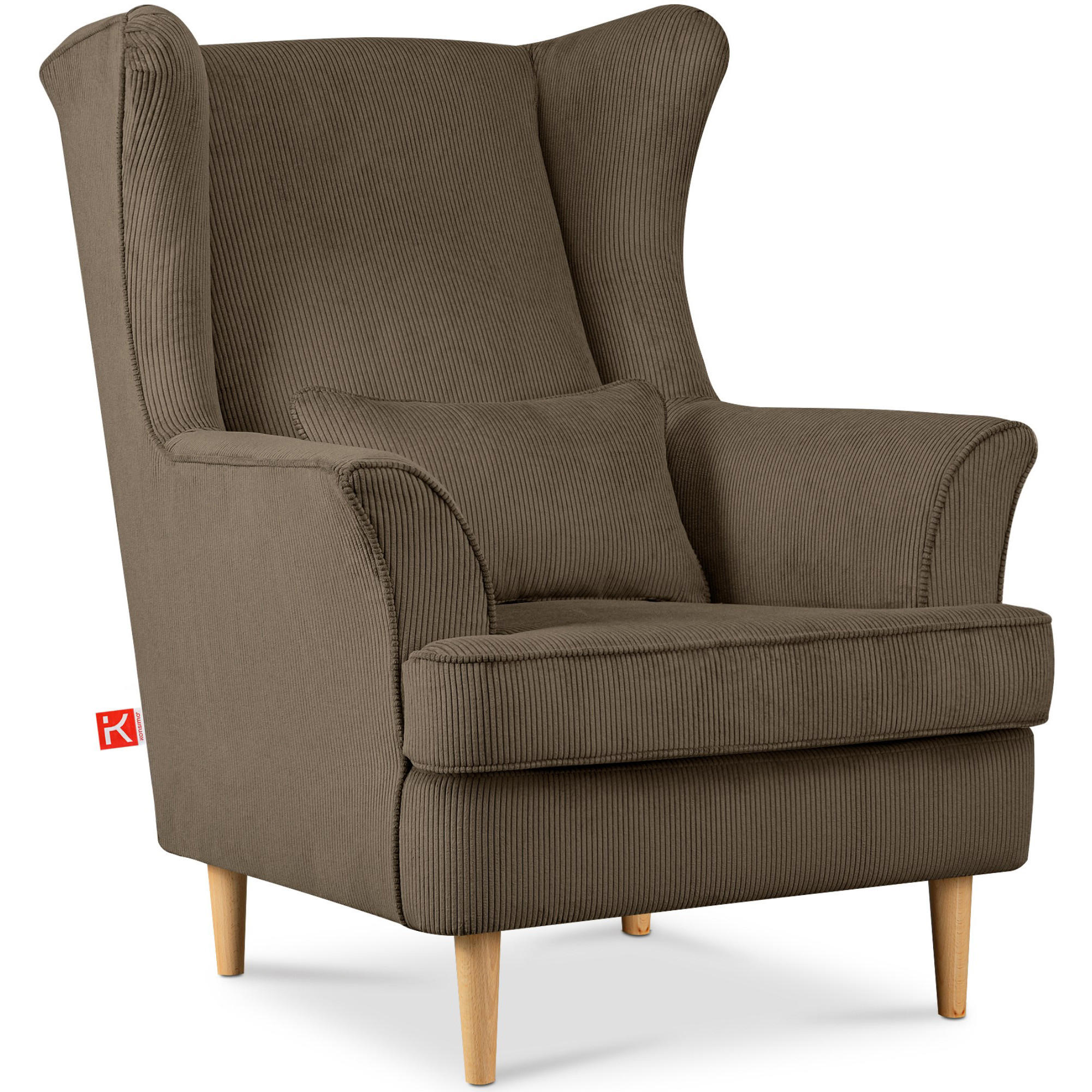 Konsimo® Ohrensessel Graubraun 82x108x80 cm