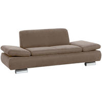 SOFA 2-Sitzer Kaye Bezug Veloursstoff Metallfuß verchromt / sahara - Sahara, Kunststoff (190/76/90cm) - 58aufmkessel