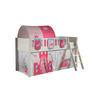 KINDERBETT Karyl 208x114x135 Massivholz Weiß Textilset Princess 4 - Magenta/Weiß, Holz (90/200cm) - 58aufmkessel
