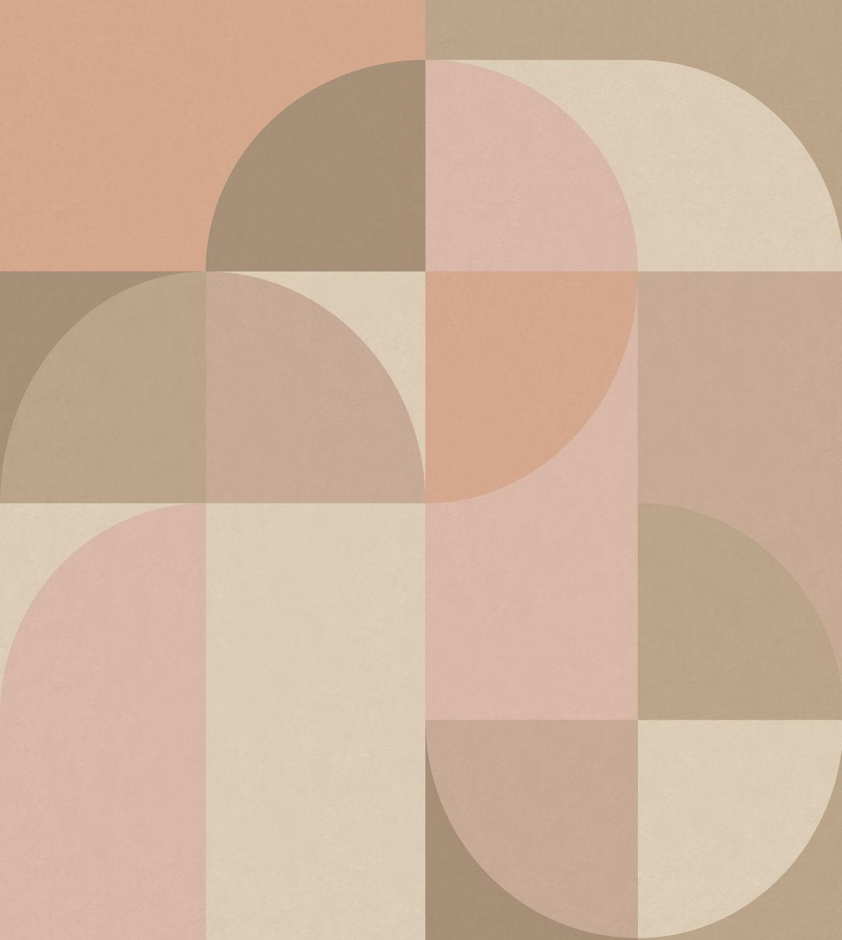FOTOTAPETE Kreise im Bauhaus-Stil 250 x 279 cm - Pink, Papier (250/279cm) - ESTAhome