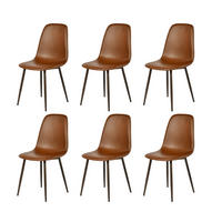 ESSZIMMERSTÜHLE 6er-Set, gepolstert, Kunstlederbezug, Braun - Braun, Metall (43/88/53cm) - Meubles Cosy
