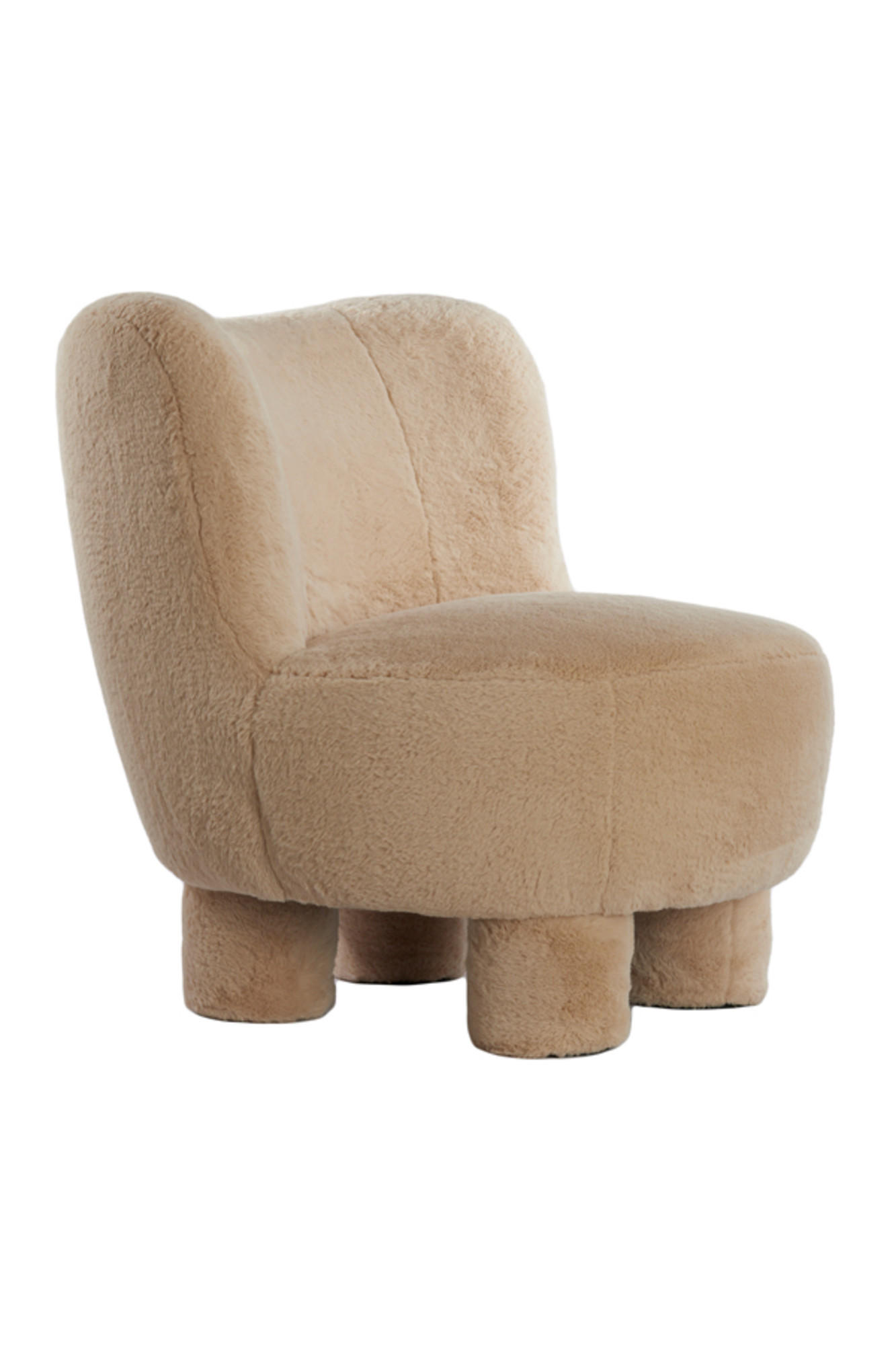 SESSEL Kamovu Braun Ø79/77 cm - Braun, Holz (76/77/79cm) - Light & Living