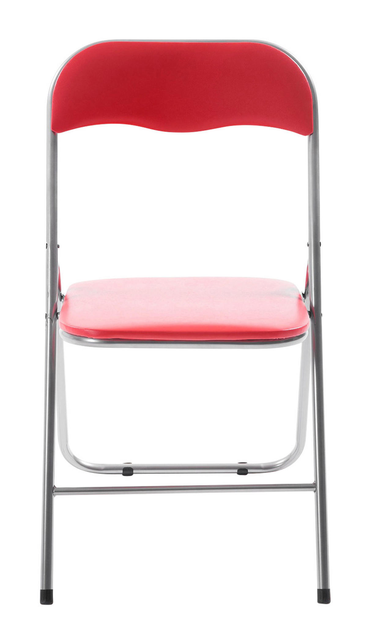 BESUCHERSTUHL Lederlook rot/silber - Silberfarben/Rot, Textil/Metall (45/78/45cm) - CLP