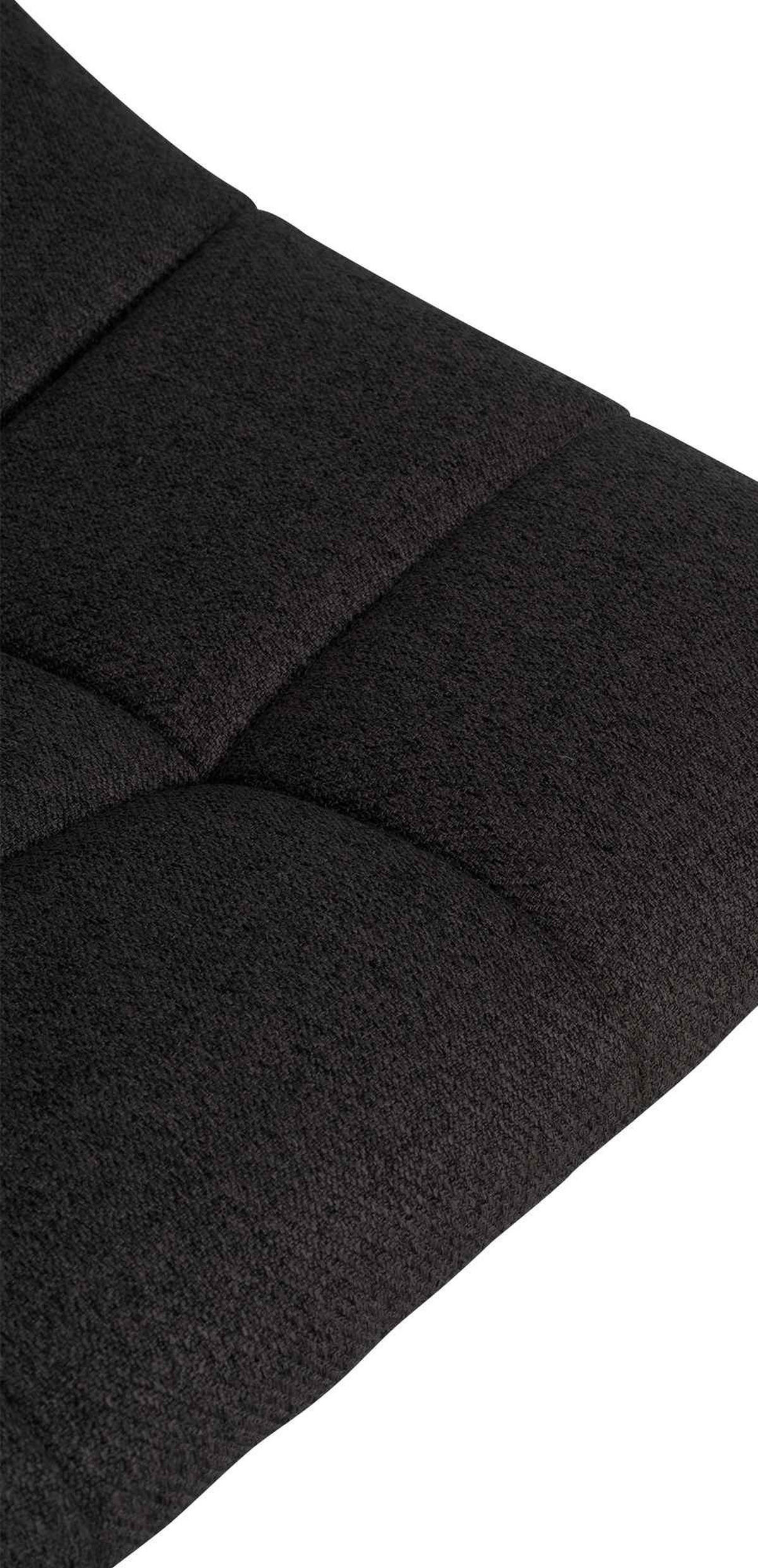 BARHOCKER DUBAI Schwarz Stoff Chrom - Schwarz, Textil/Metall (43/87/46.5cm) - DELUKE