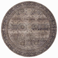 TEPPICH Kurzflor, waschbar, mit floralen Ornamenten, VERNANTE in Braun-Grau, Ø 120 cm - Braun, Textil (120/120cm) - KADIMA DESIGN