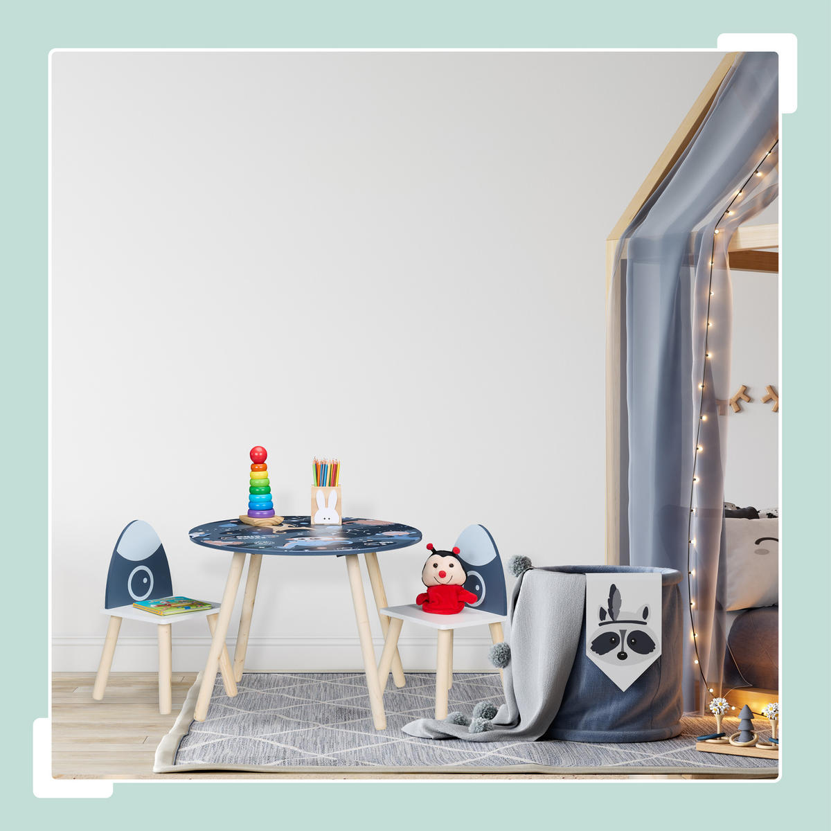KINDERSITZGRUPPE - Multicolor, Holz/Holzwerkstoff (60/44.5/60cm) - Relaxdays