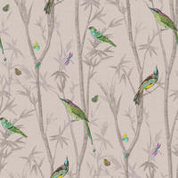 VLIESTAPETE Vogel & Bambus Neutral - Beige, Papier/Kunststoff (52/1000cm) - next