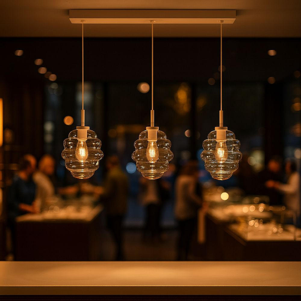 Thumbnail - s.luce Hängeleuchte, Mehrfarbig, Schwarz, Glas, Oval, 18x20x18 cm, Lampen & Leuchten, Innenbeleuchtung, Hängelampen, Pen...