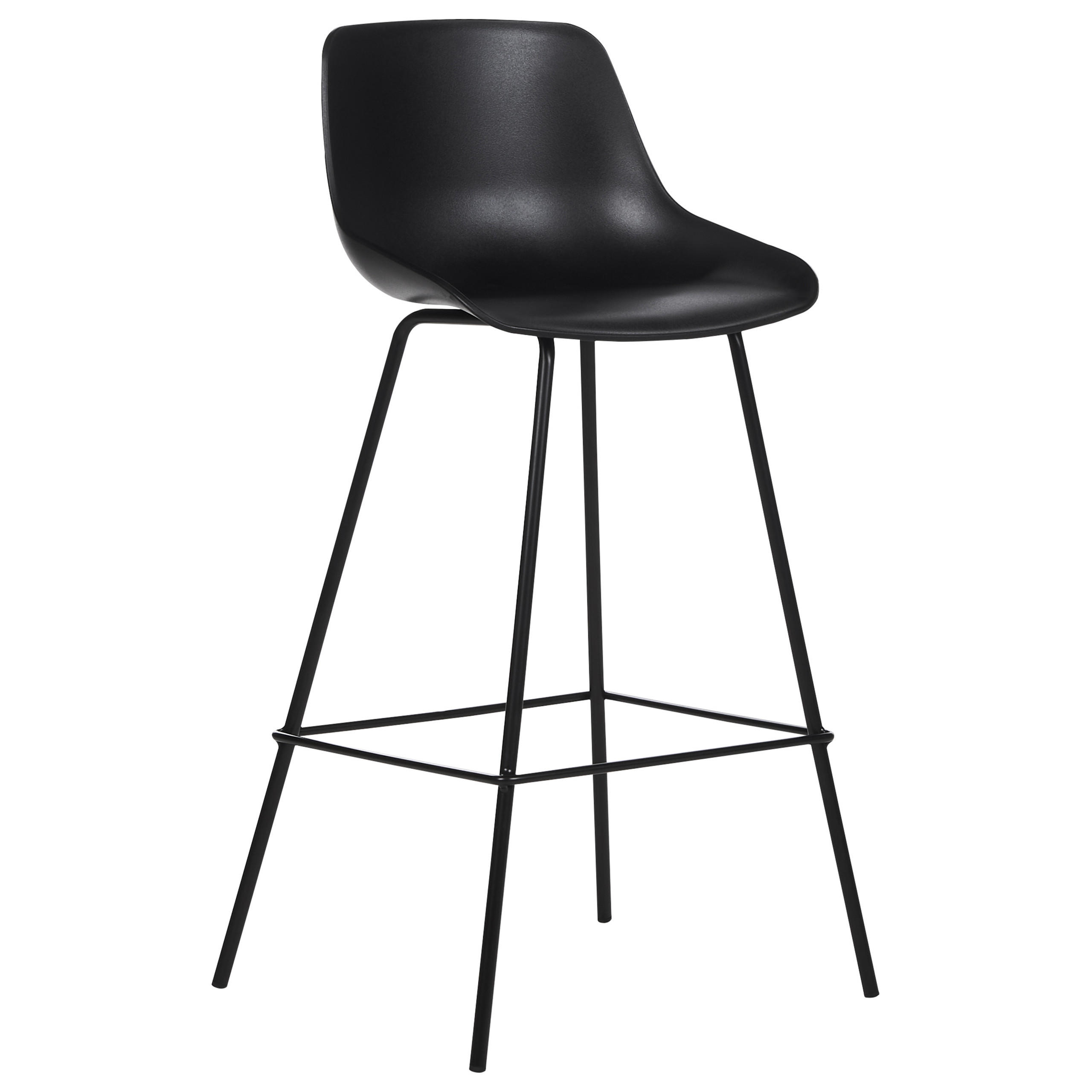 BARSTUHL 2er-Set Kunststoff/Metall schwarz Emmet - Schwarz, Kunststoff (49/100/47cm) - Beliani