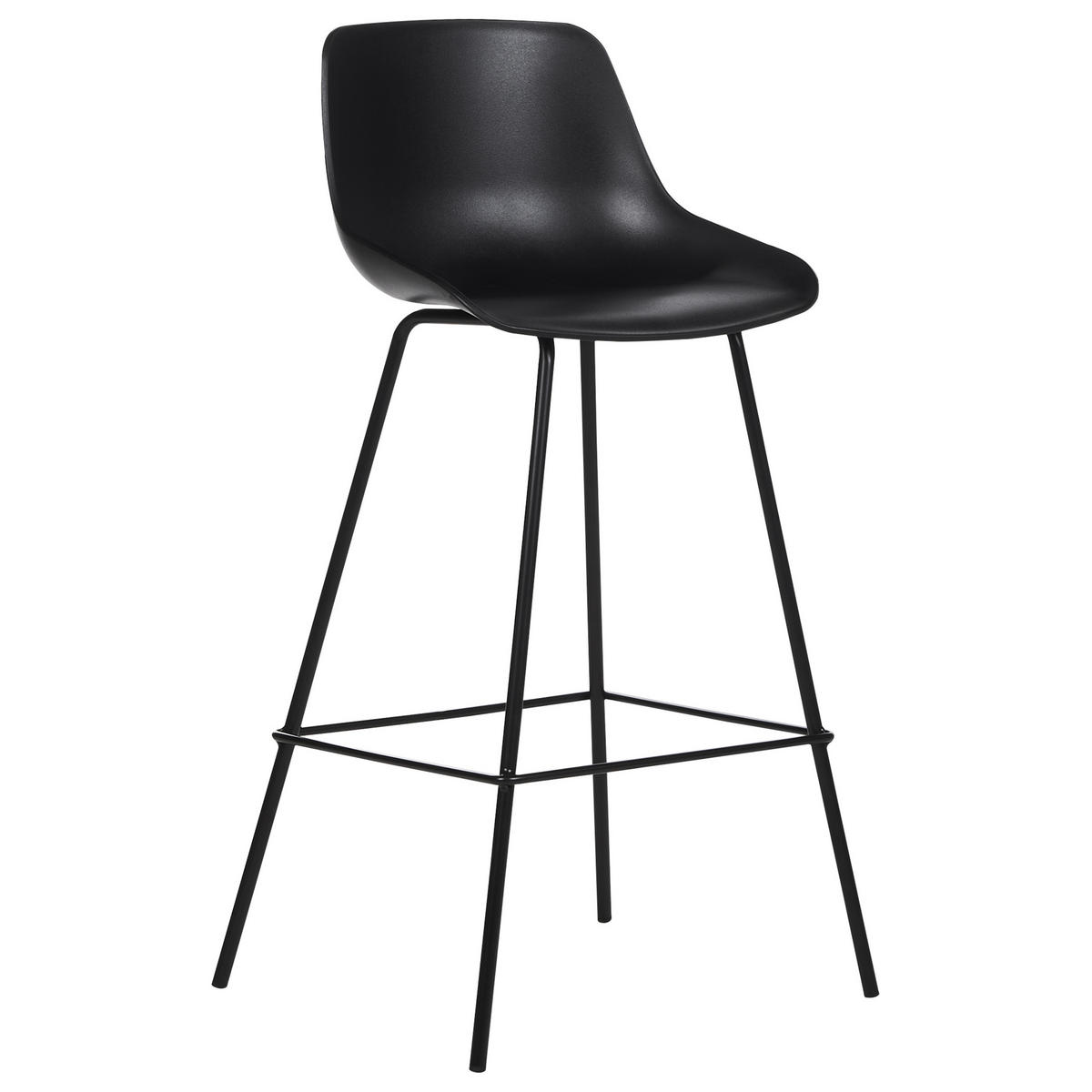 BARSTUHL 2er-Set Kunststoff/Metall schwarz Emmet - Schwarz, Kunststoff (49/100/47cm) - Beliani