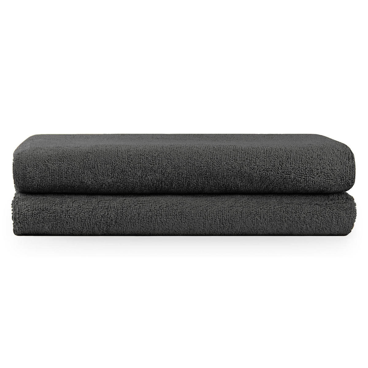 BADETUCH 2er-Set, 2x Badetuch 70/140 cm, Dunkelgrau - Dunkelgrau, Textil (70/140cm) - Blumtal