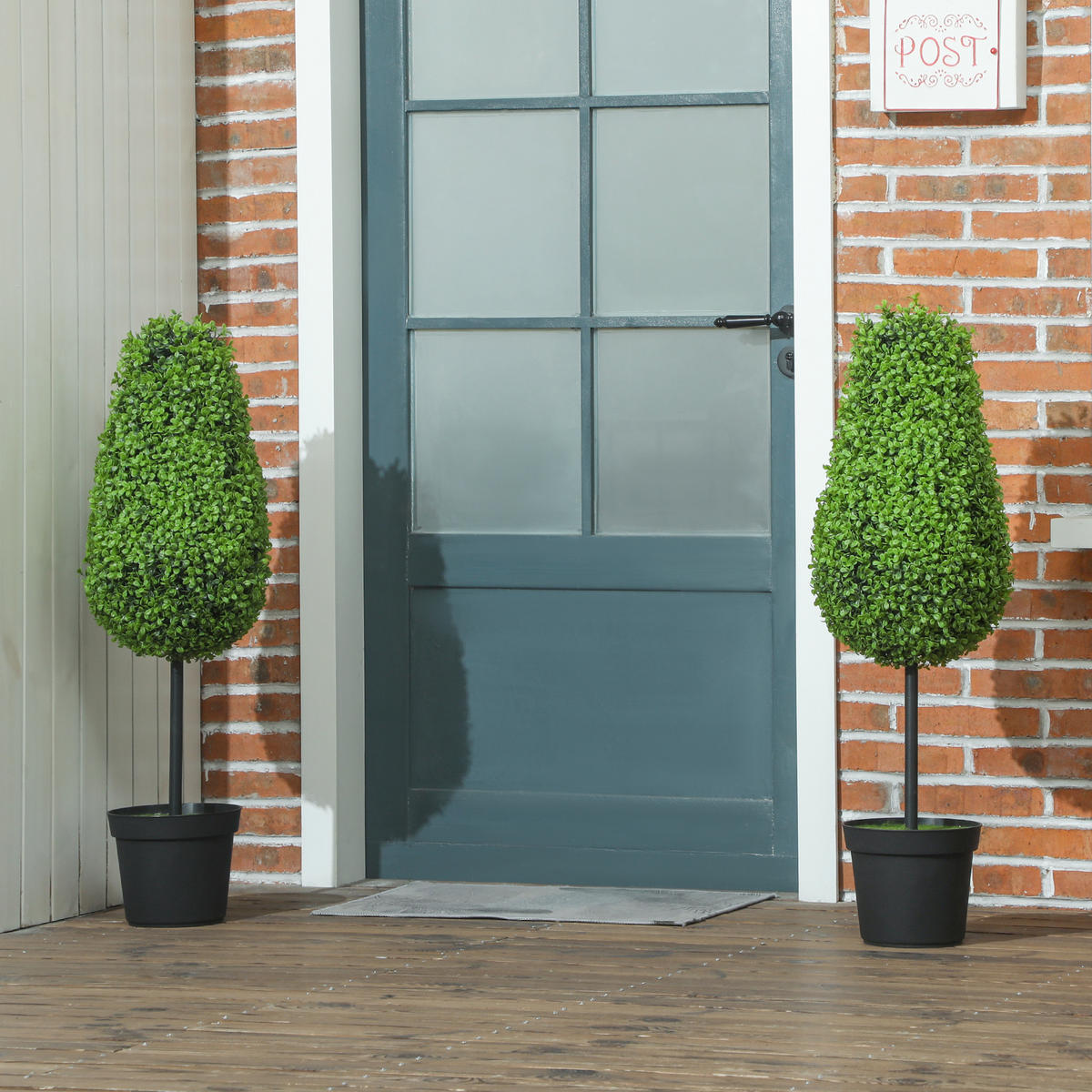 KUNSTPFLANZEN 2er Set DE-08588 Buchsbaum in Tränenform Grün - Grün, Kunststoff (90cm) - ComfortXL