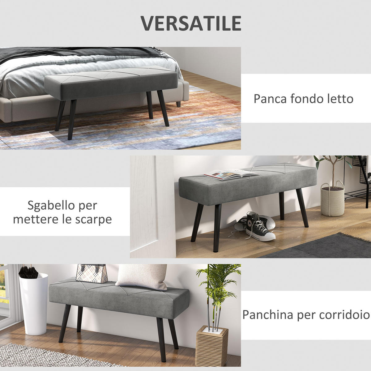 SITZBÄNKE Grau 1 Stück - Grau, Kunststoff (100/45/36cm) - GiPP