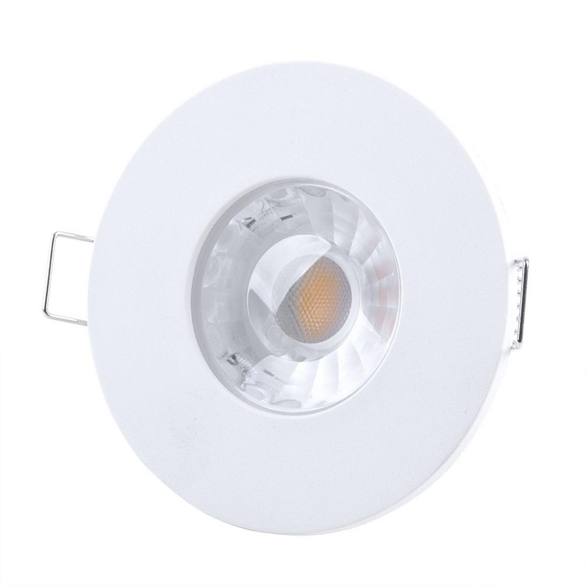 LED EINBAULEUCHTE Metall Weiß Rund - Weiß, Glas (8/6/8cm)
