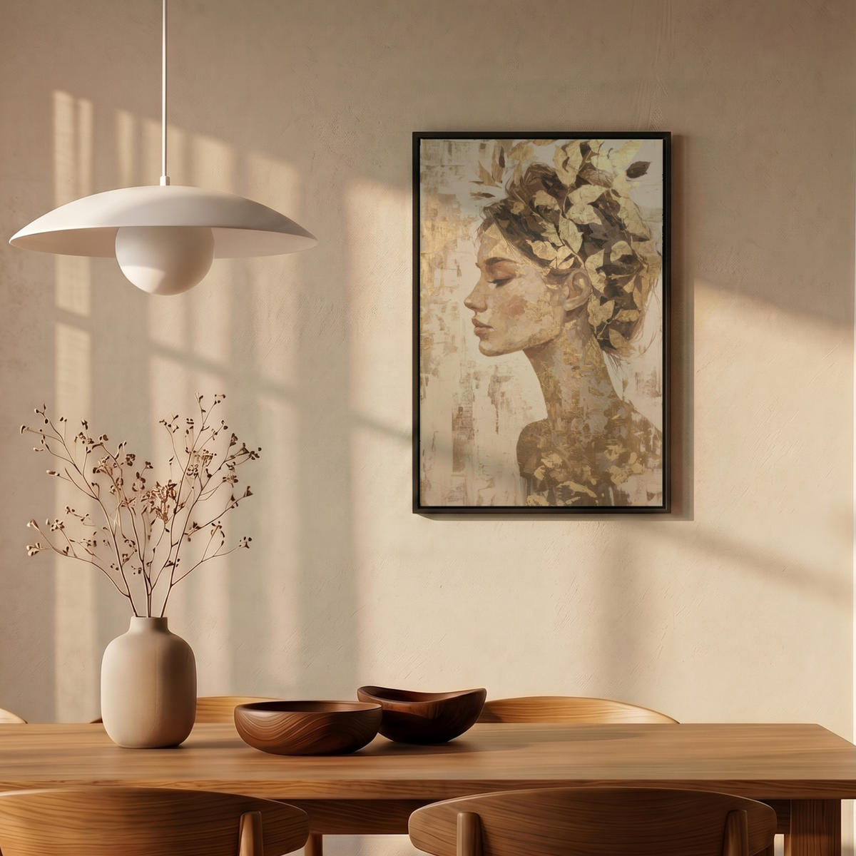 LEINWAND Bilder mit Rahmen - Frau - Gold - Abstrakt - Textur - 40x60 - Goldfarben, Textil (40/60cm) - MuchoWow