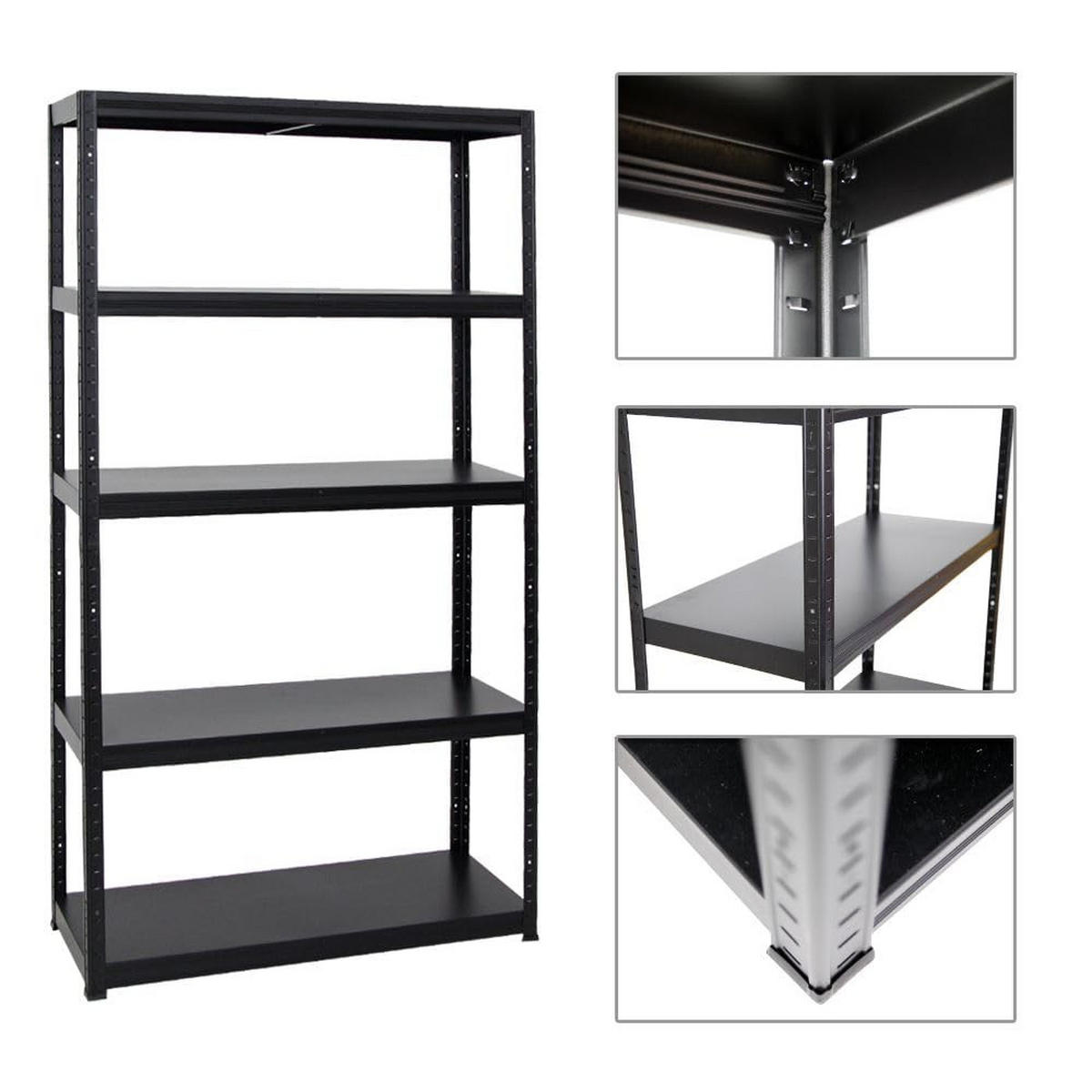 SCHWERLASTREGAL Steel Eagle 2er-Set mit 2x 180x100x40 cm Fachlast 130 kg Schwarz - Schwarz, Metall (200/180/40cm) - PROREGAL