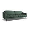 4-SITZER-SOFA Chenille Stoff Grün - Schwarz/Grün, Textil/Metall (238/80/95cm) - Makamii