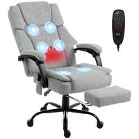 BÜROSTUHL-MIT-MASSAGEFUNKTION Polyester Grau - Grau, Textil (69.5/126/77.5cm) - HOMCOM