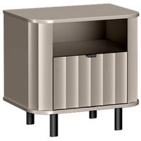 NACHTTISCH Nevada Taupe 59x41 cm - Taupe/Schwarz, Holzwerkstoff/Metall (59/57/41cm) - Beautysofa