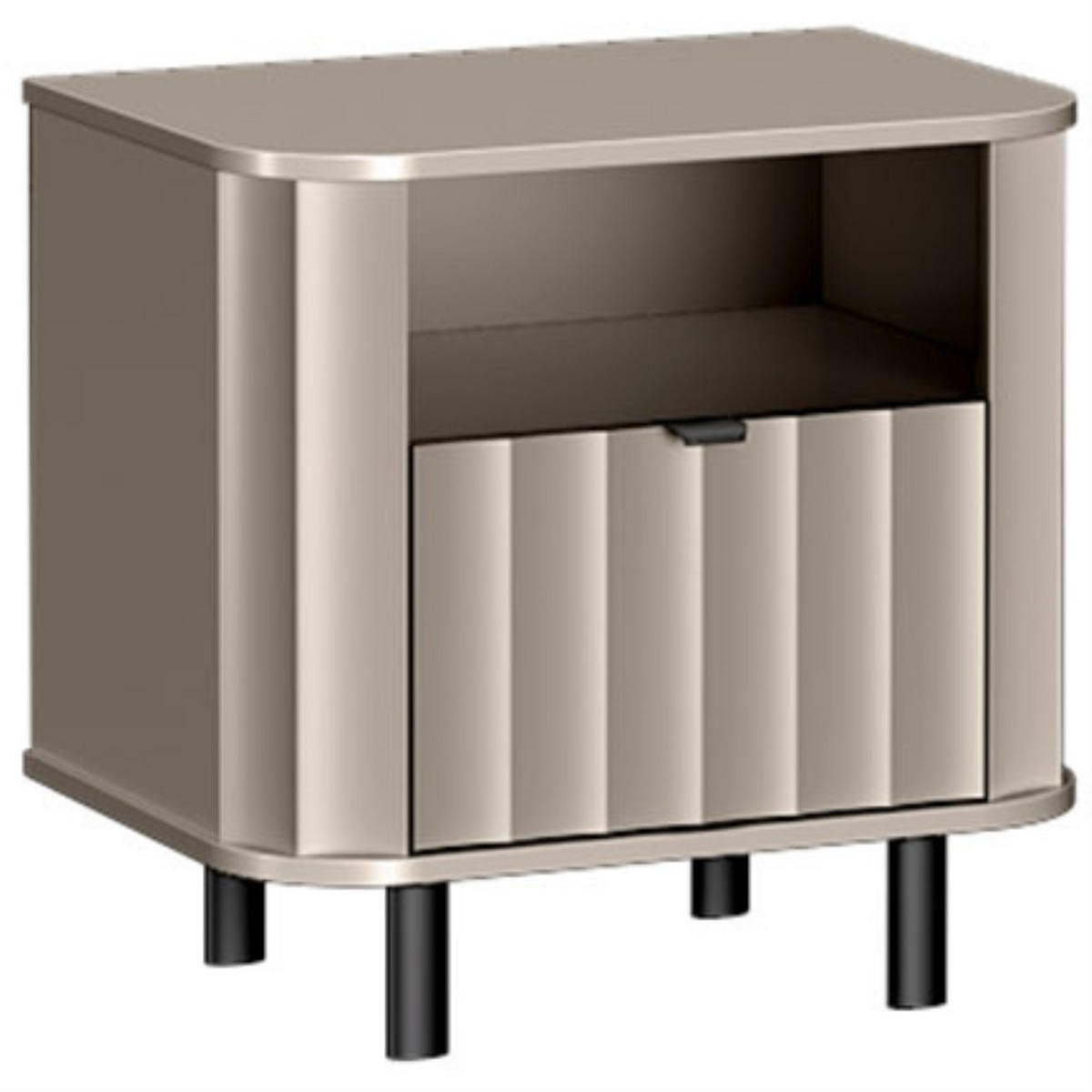 NACHTTISCH Nevada Taupe 59x41 cm - Taupe/Schwarz, Holzwerkstoff/Metall (59/57/41cm) - Beautysofa