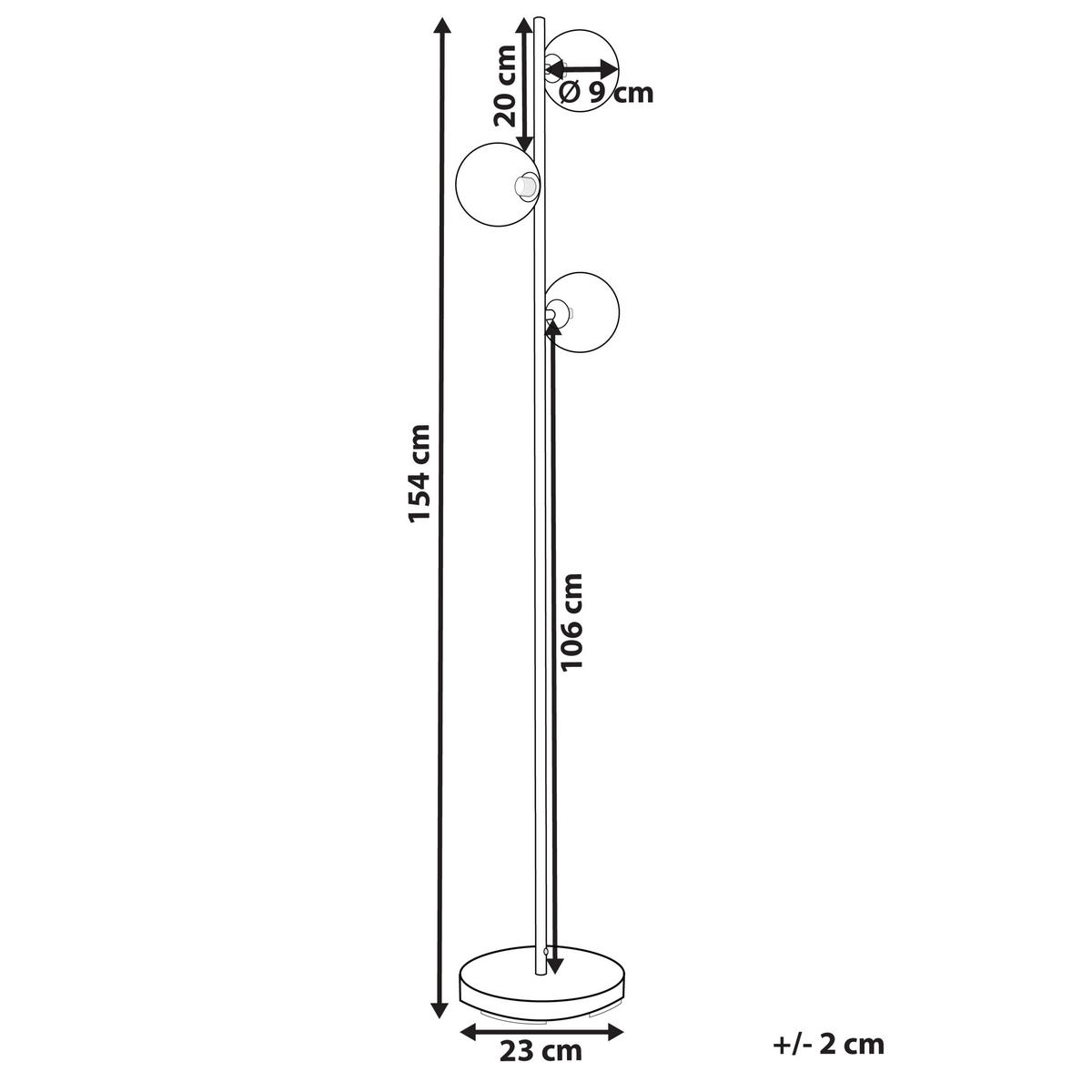 STEHLAMPE Ramis 23/23/154 cm - Goldfarben, Metall (23/23/154cm) - Beliani