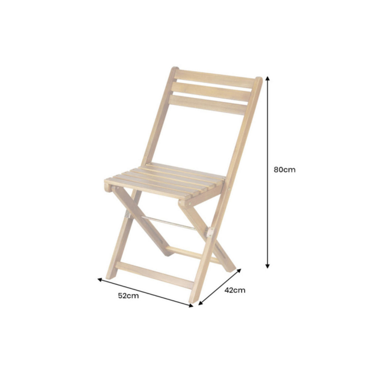 BALKONSTUHL BALI Akazie Natur - Braun, Holz (52/80/42cm) - riess-ambiente
