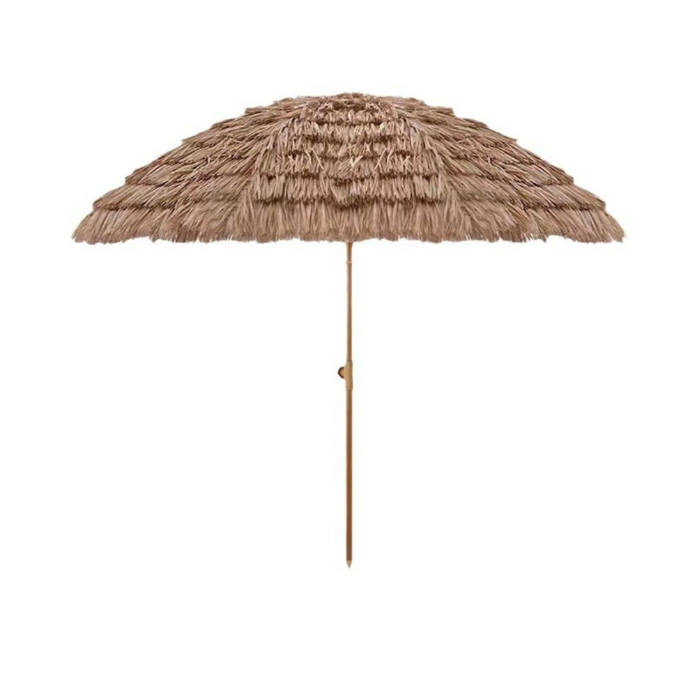 SONNENSCHIRM,STROH & Stahl,Hellbraun, 2 m Durchmesser Unterseite - Braun, Naturmaterialien (200/200cm) - Authentics