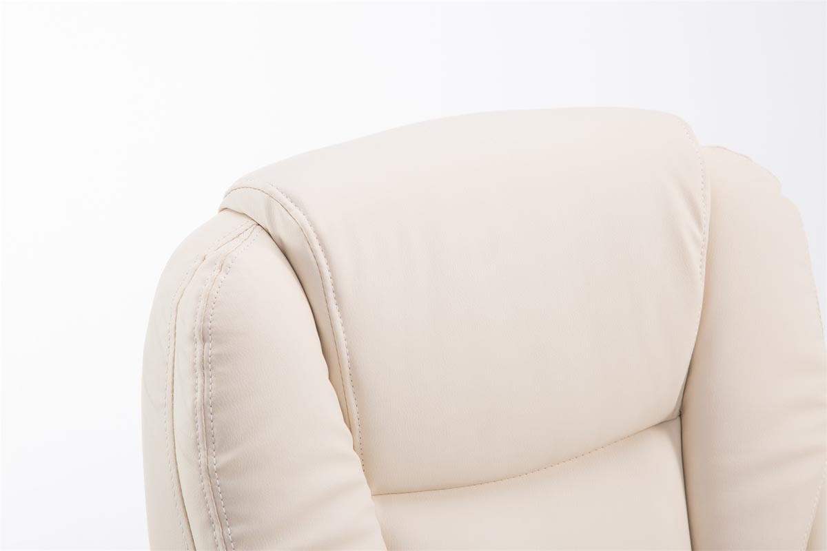 BÜROSTUHL MIAMI 118x68x64 Creme Kunstleder Metall - Creme, Leder/Metall (68/118/64cm) - DELUKE