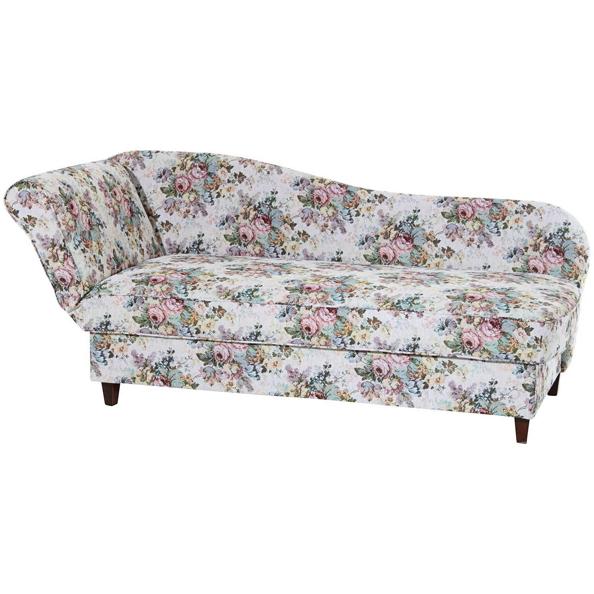 RECAMIERE mit Armteil links klappbar Katia Bezug Flachgewebe Buche nussbaum dunkel / rosé - Rosa, Kunststoff (190/82/88cm) - 58aufmkessel