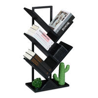 BÜCHERREGAL - Schwarz, Holzwerkstoff/Metall (40/71/21.5cm) - Relaxdays